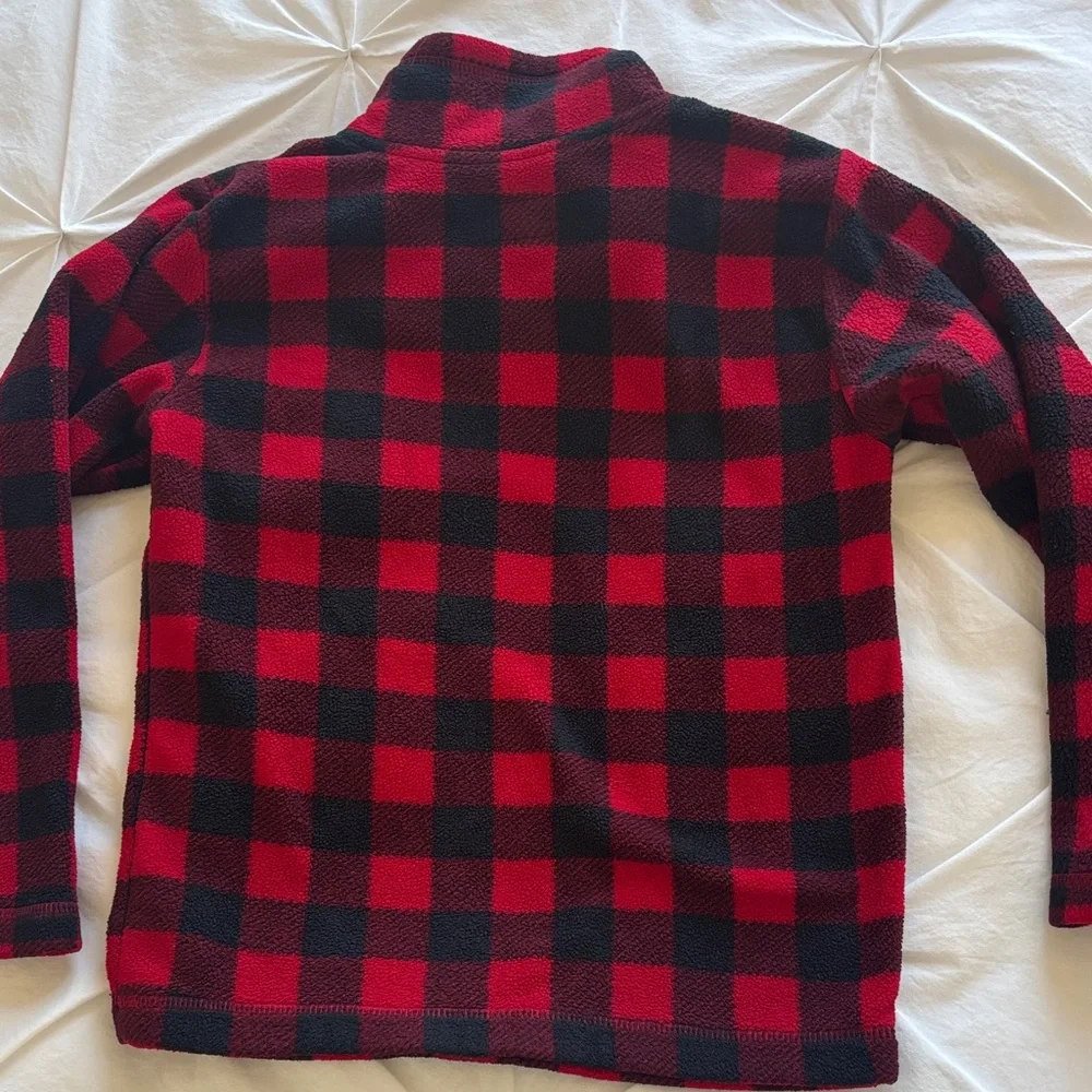 The Children's Place Red and Black Buffalo Plaid Quarter-Zip Fleece